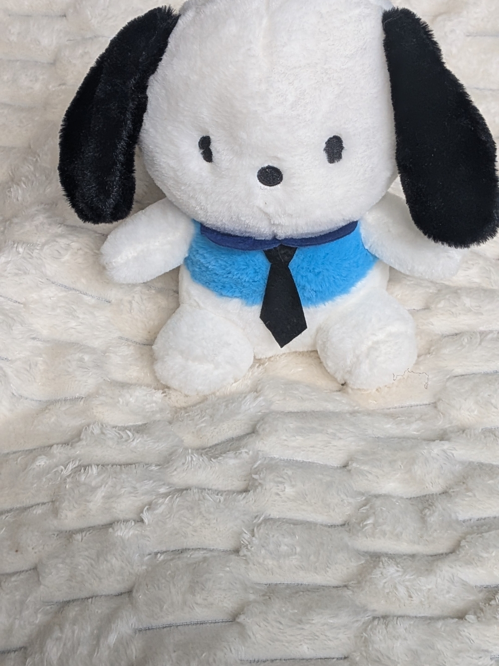 Sanrio White and Black Plush Puppy with Blue Collar